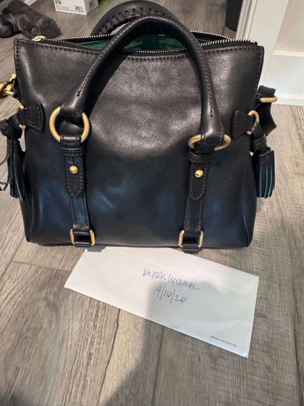 Black Leather Structured Satchel - Classic Women's Handbag